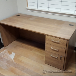Medium Walnut Single Right Hand Pedestal Desk